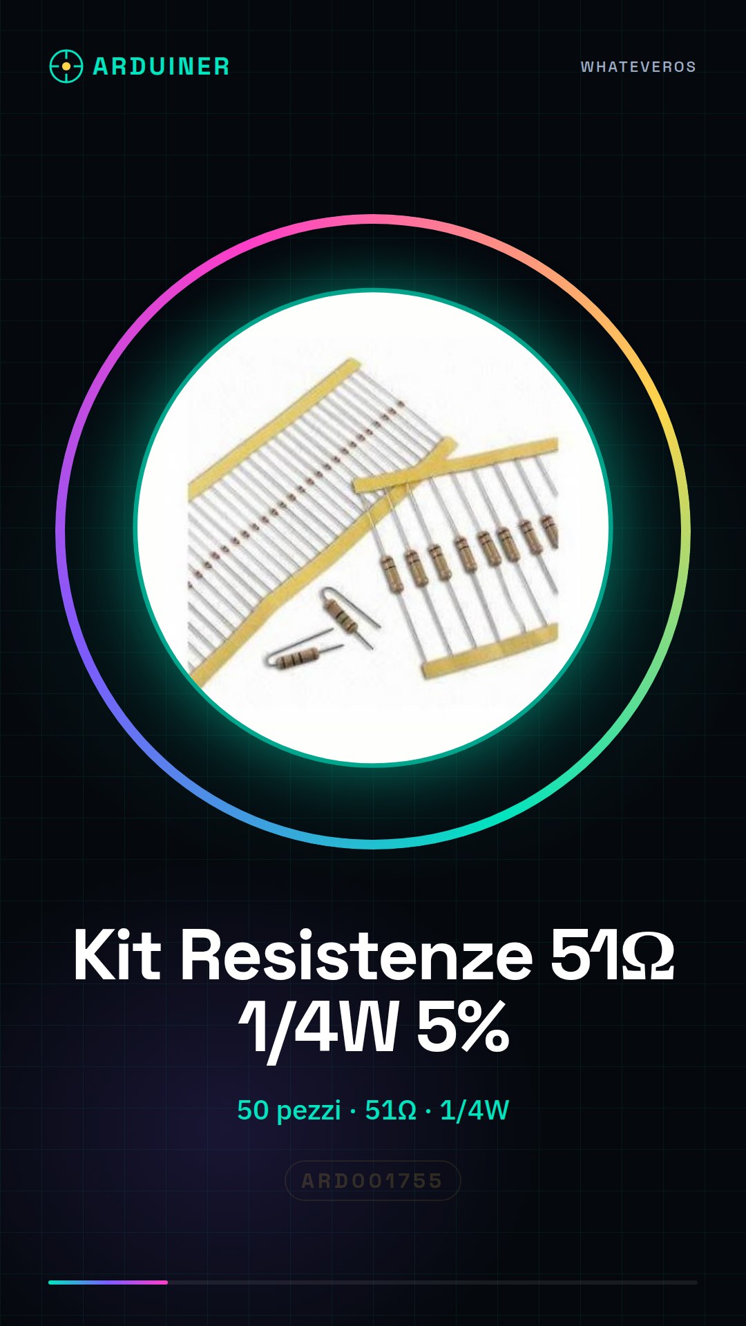 Widerstandskit 51 Ohm 1/4W 5% – 50 Stück