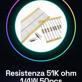 50 Pezzi Resistenza 51K ohm 51000 ohm 1/4w 1/4 w 5%
