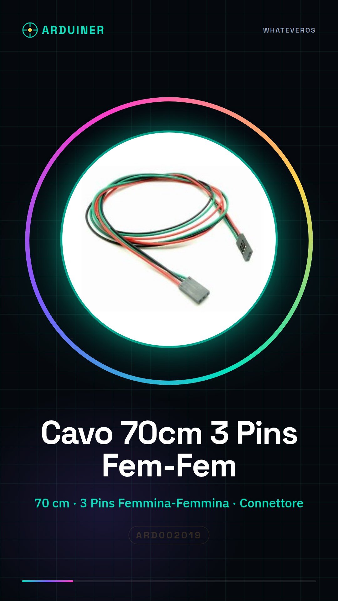 Kabel 70cm 3 Pins Weiblich - Weiblich