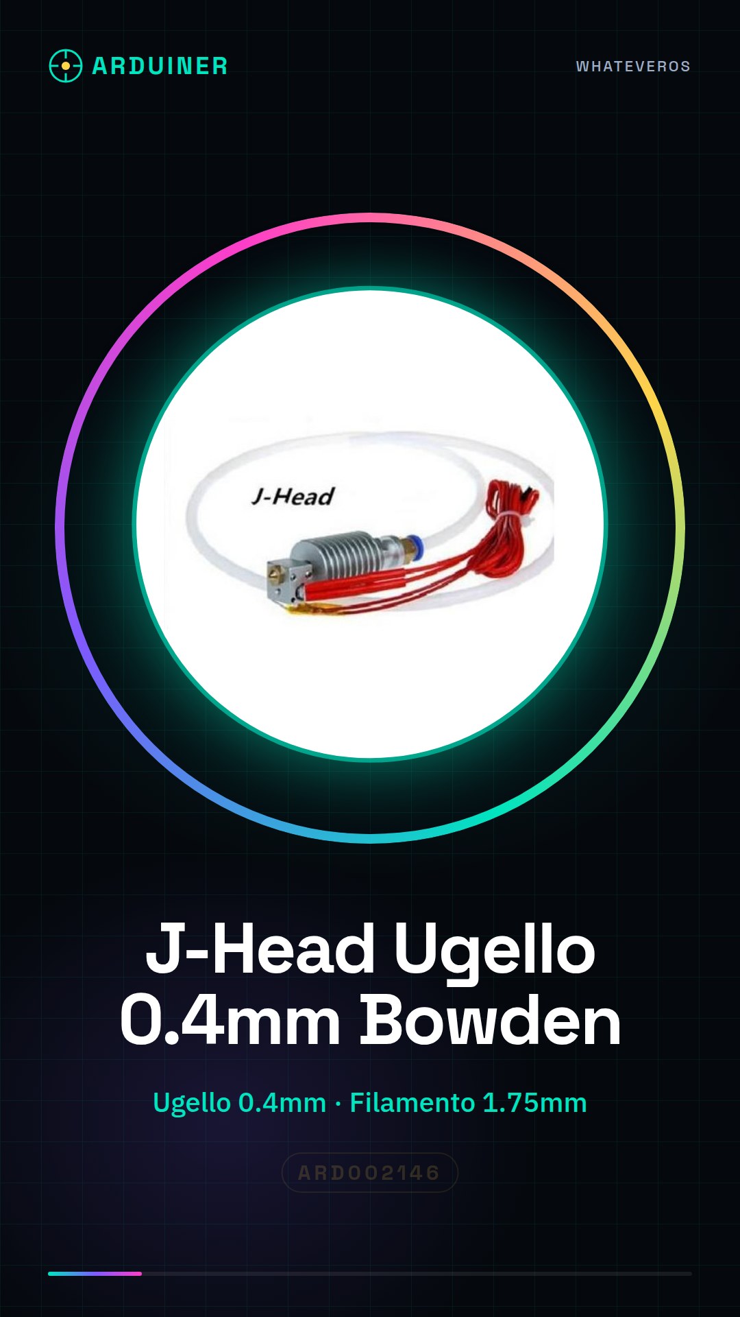 J-Head for 0.4mm Nozzle 1.75mm Filament Bowden Extruder