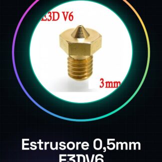 0.5mm E3DV6 Estrusore in ottone Ugello 3mm Filament per Stampante 3D