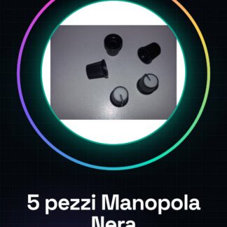 5 pezzi MANOPOLA IN PLASTICA NERA CON PUNTATORE GRIGIO