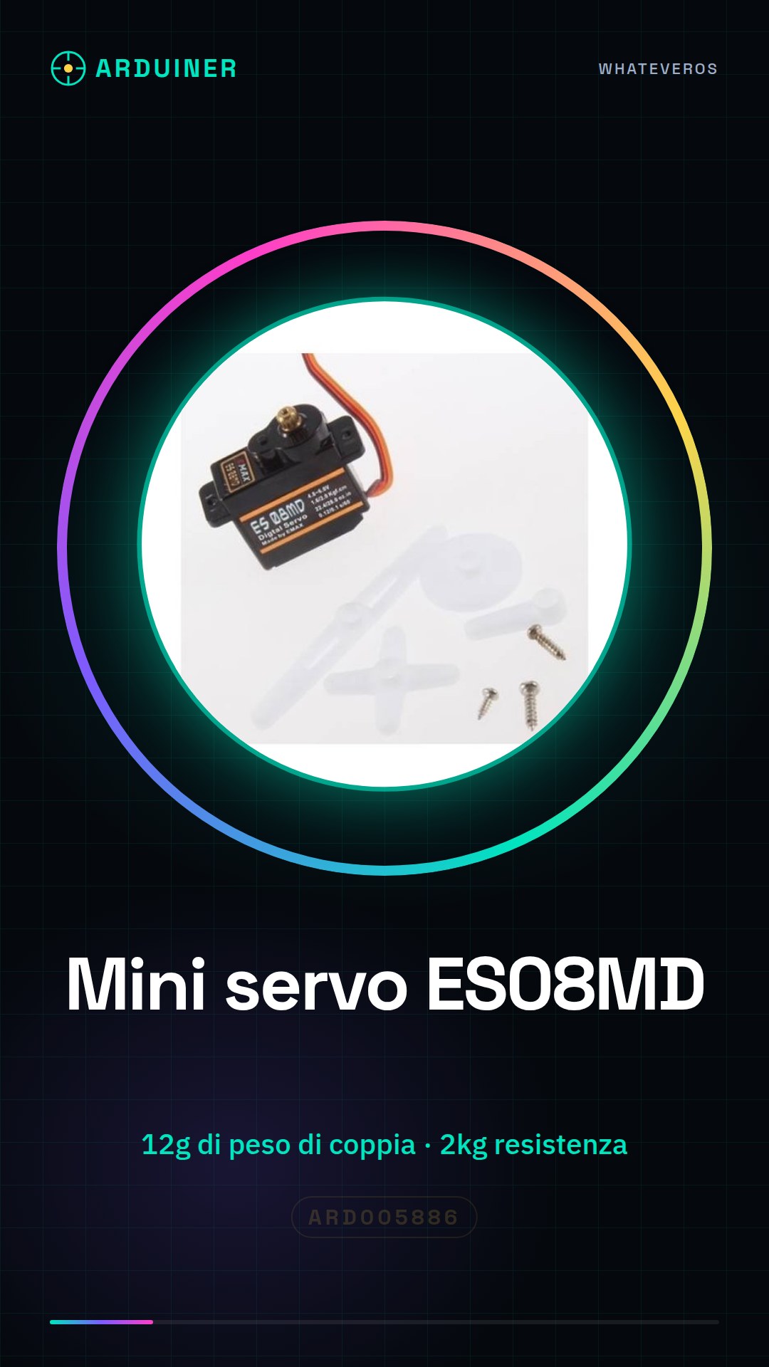 Mini Digital Servo Motor ES08MD 12g 2kg.cm with Metal Gear