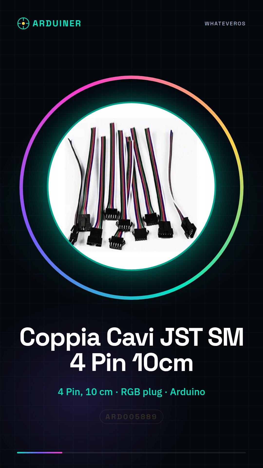 JST SM 4 Pin 10CM RGB Male and Female Plug Jumper Cables Pair for LED Strip