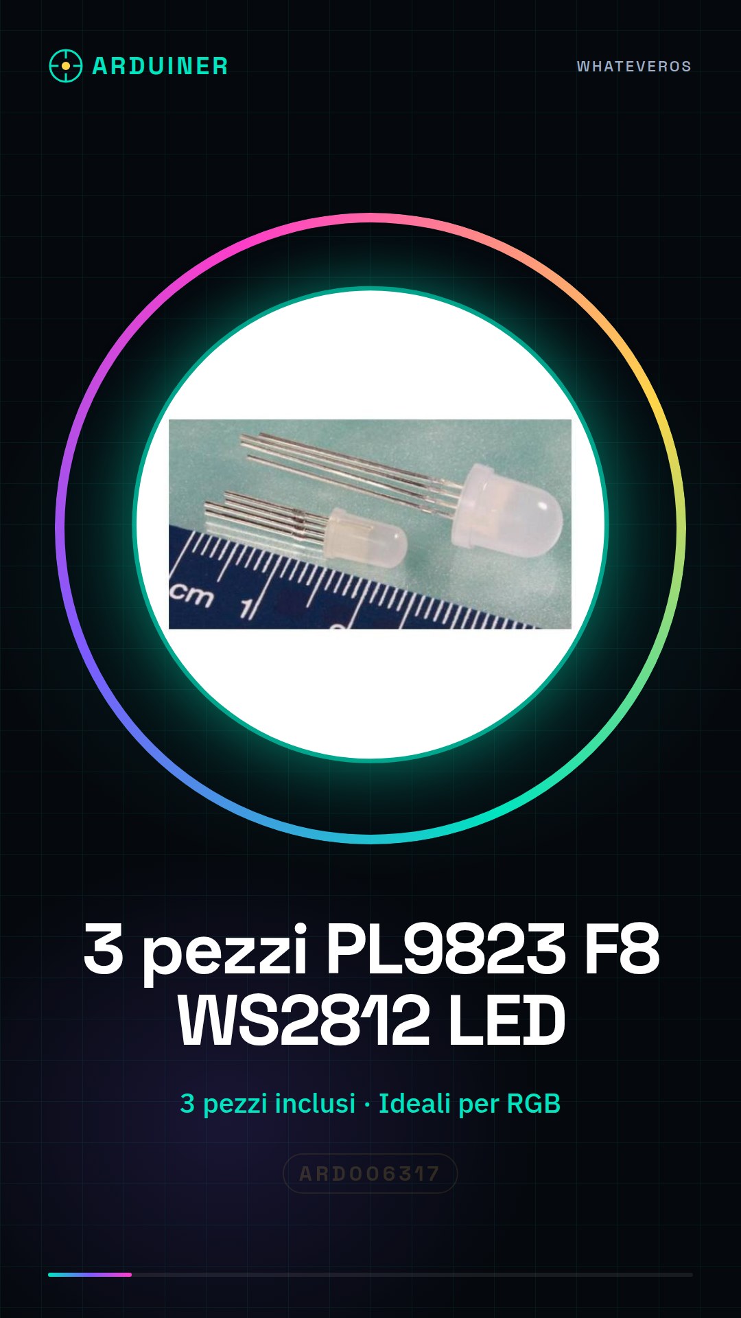 3 pièces PL9823 F8 WS2812 LED
