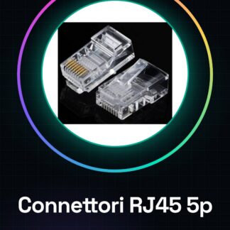 5 Pezzi Connettore RJ45 8P8C CAT5 Plug Ethernet LAN 8 Poli Trasparente per Cavo di Rete