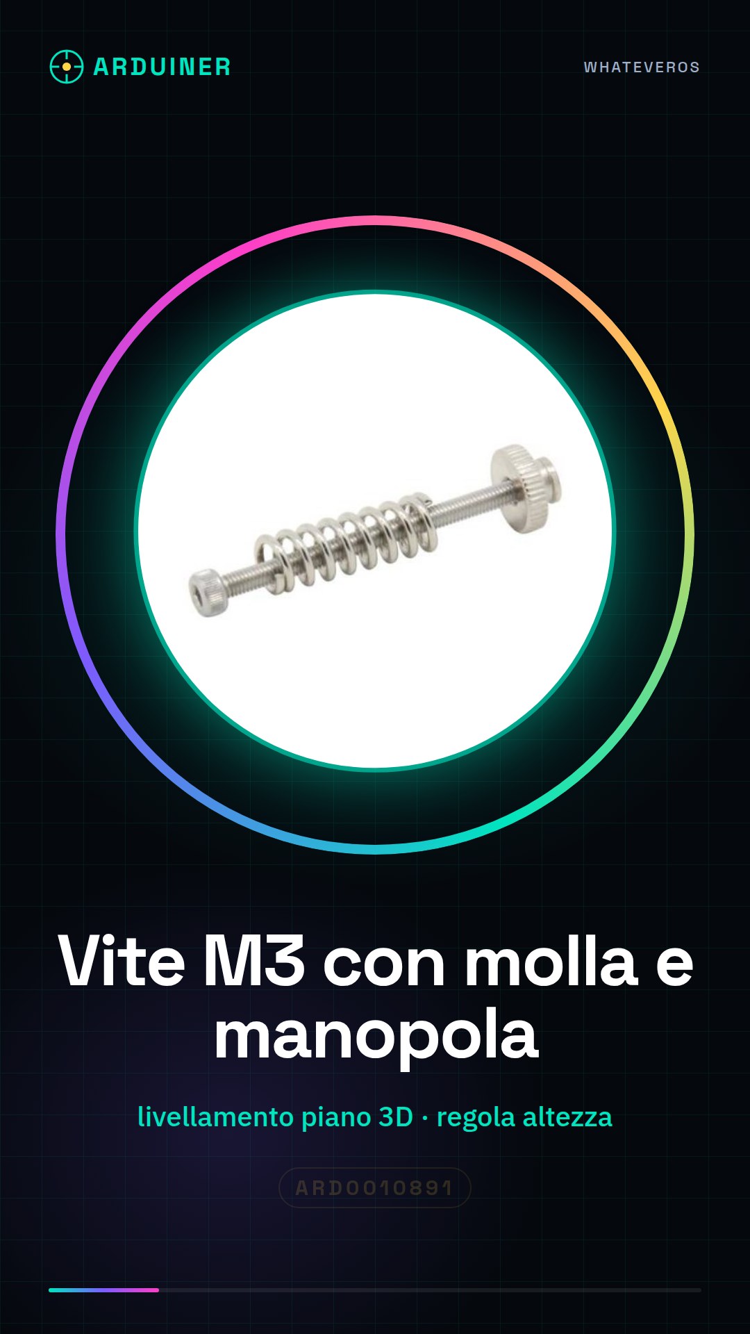 M3 Screws with Spring and Handle for Leveling 3D Printers