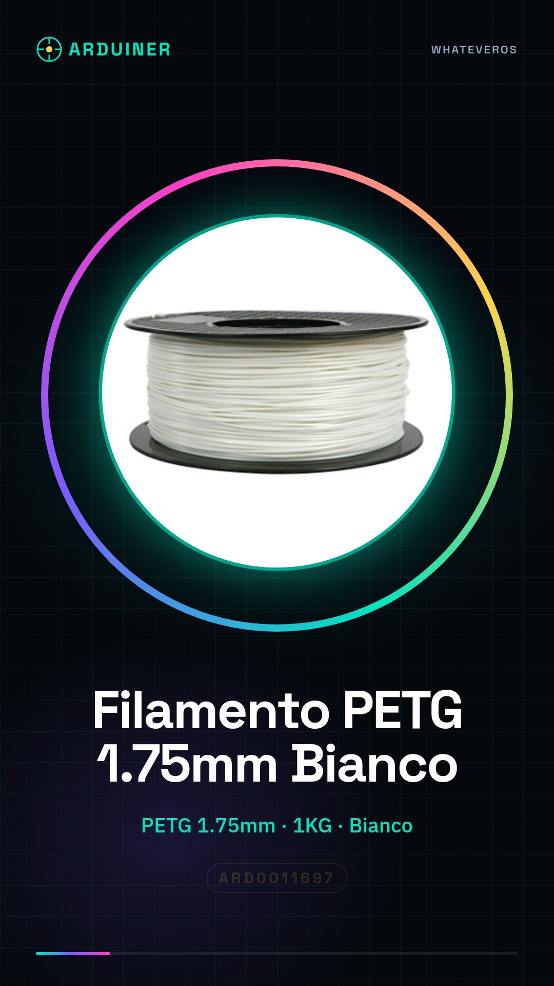 Filamento PETG 1.75mm 1KG Blanco de Alta Calidad Consumibles para Impresoras 3D