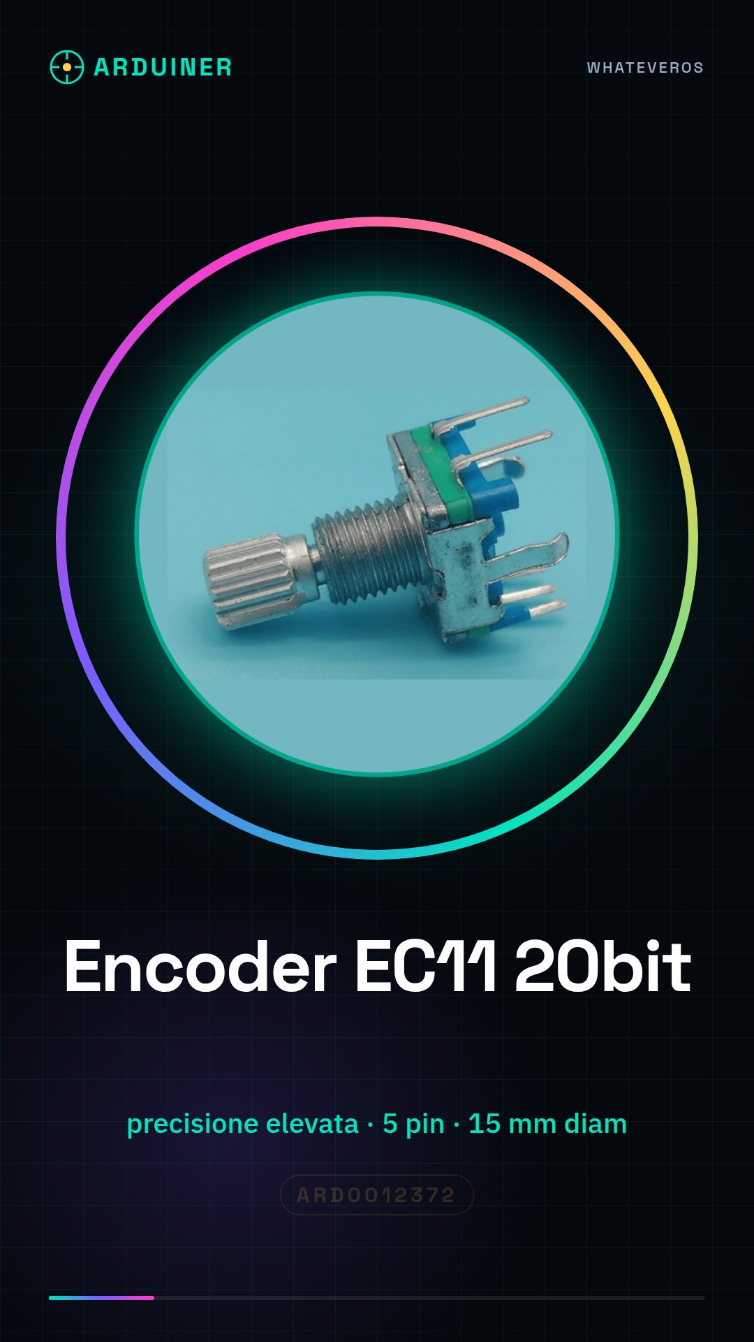 Encoder EC11 20 bits à impulsions / avec interrupteur / potentiomètre numérique à 5 broches / 15 mm