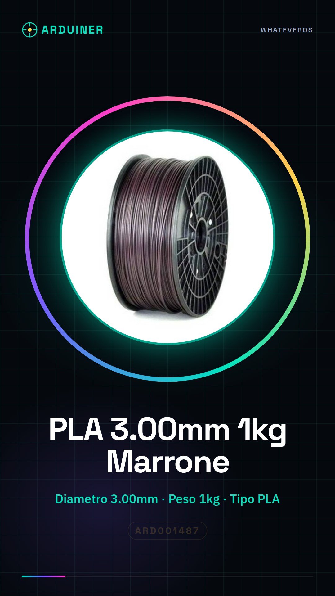 Filament PLA 3.00mm 1kg – Marron – Haute Qualité pour Imprimantes 3D