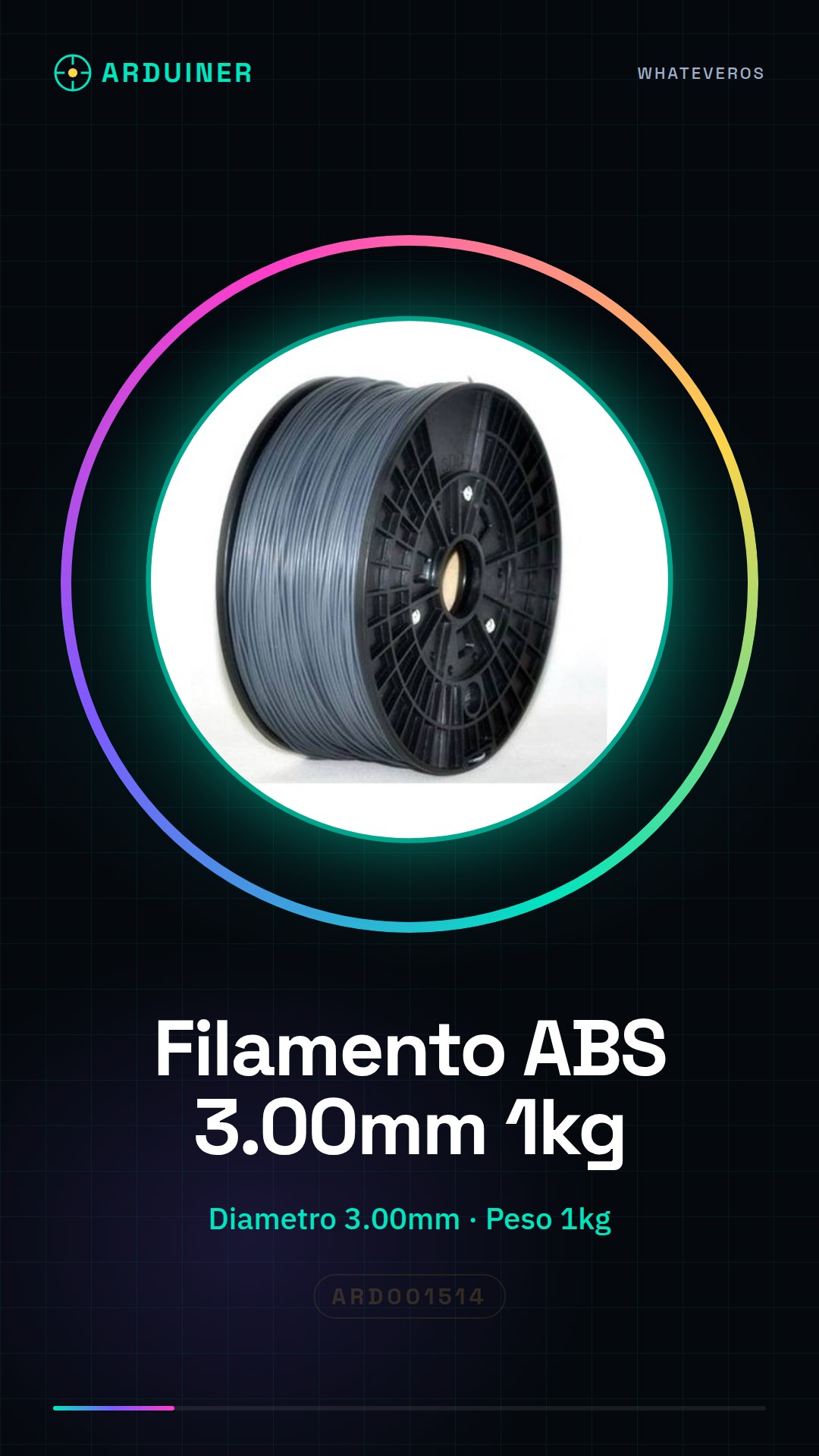 Filament ABS 3.00mm 1kg – Gris – Haute Qualité pour Imprimantes 3D (MakerBot, Ultimaker, Prusa, RepRap)