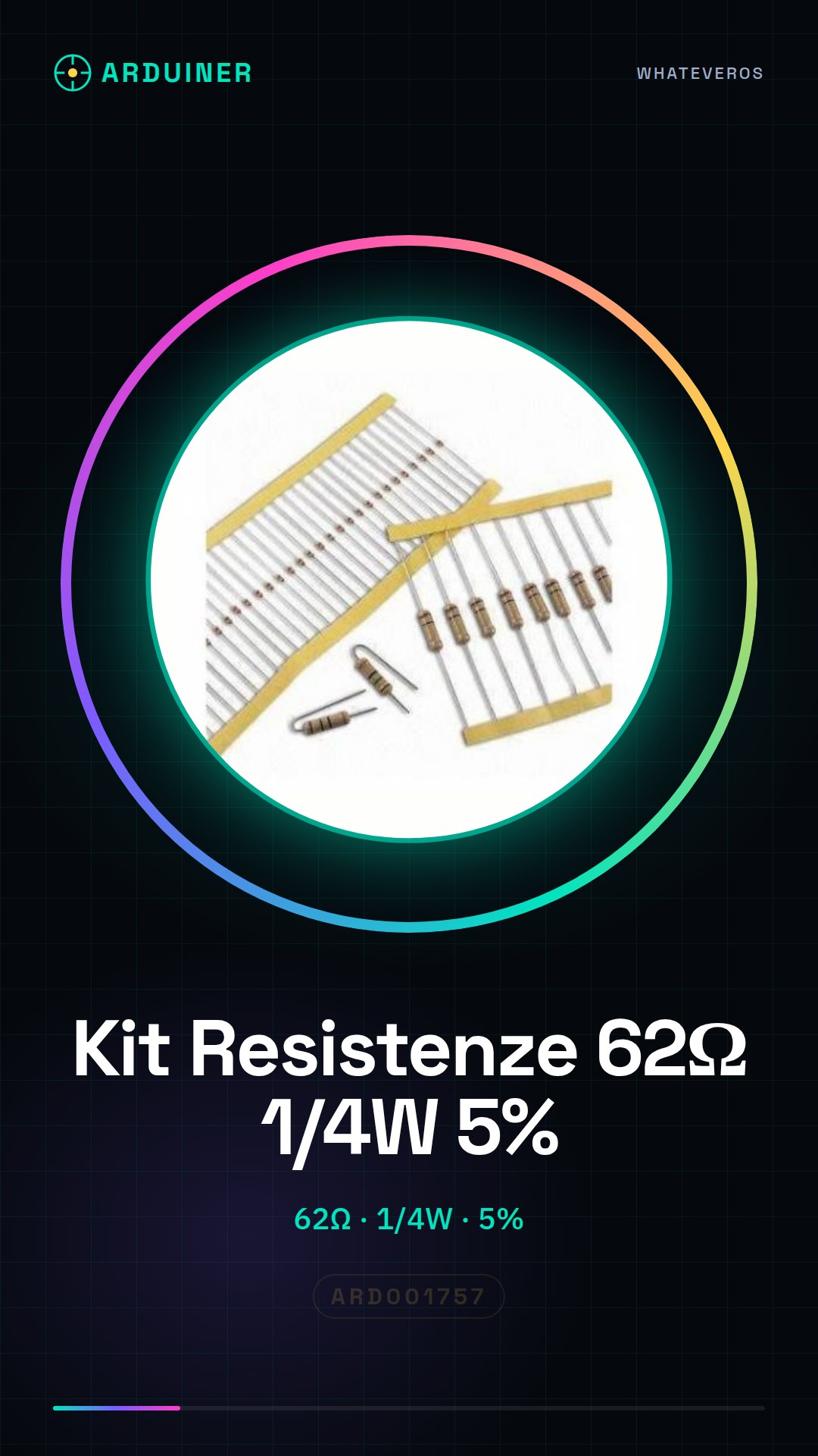 62 Ohm 1/4W 5% Resistors Kit - 50 Pieces