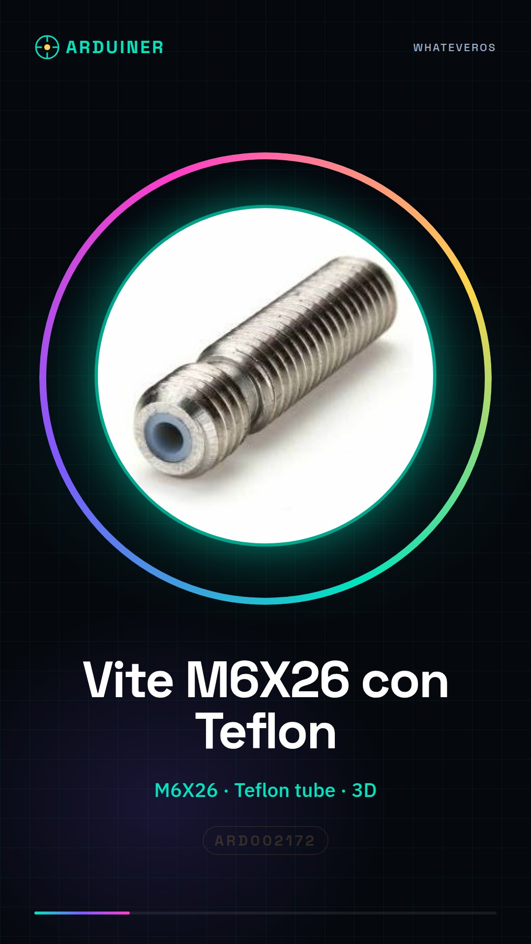 Vis M6X26 avec tube Teflon pour Extrudeur d'imprimantes 3D