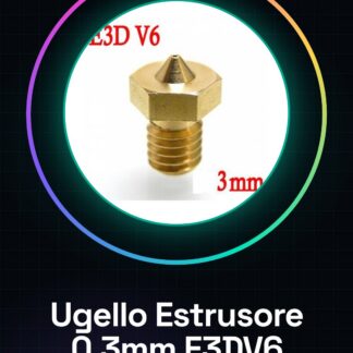 Ugello Estrusore in Ottone 0.3mm E3DV6 per Filamenti da 3.00mm 3D per Stampante 3D