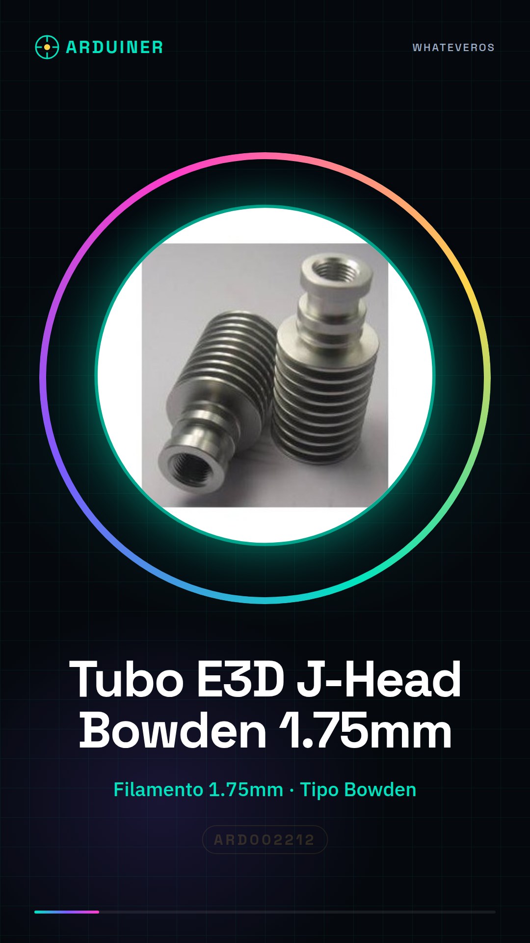 Tuyau métallique interchangeable E3D pour J-Head de type Bowden pour filaments de 1.75mm