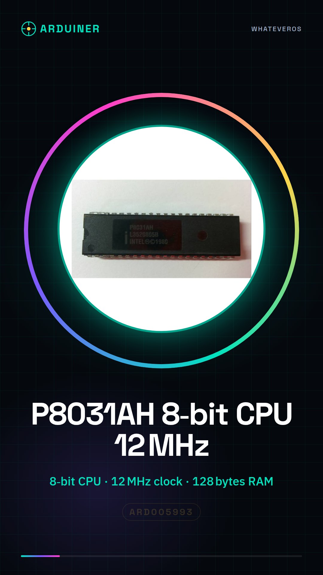 P8031AH processeur microcontrôleur 8 bits 12MHz 128b RAM dip40
