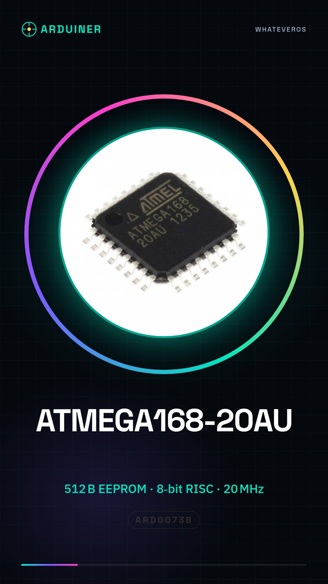 ATMEGA168-20AU Microcontrollore 8 Bit 512B EEPROM Alta Performance IC Circuiti Integrati