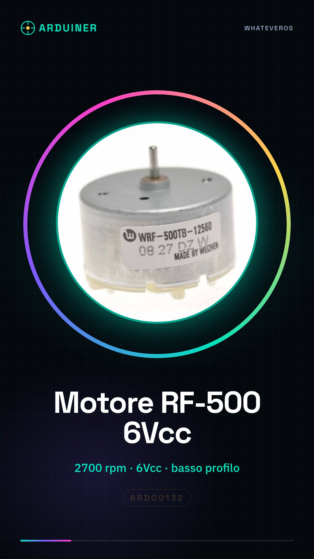 Low Profile Electric Motor, 2700rpm 6Vcc RF-500
