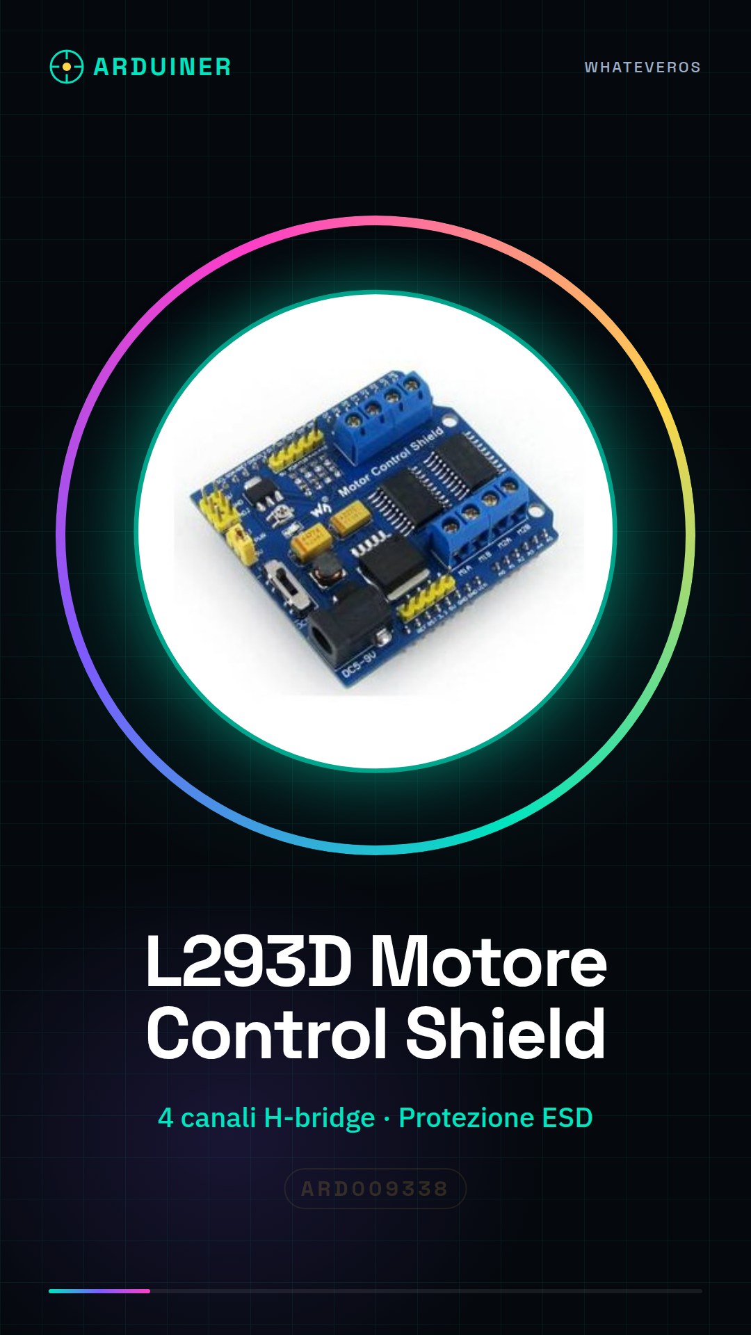 Carte d'extension de contrôle moteur L293D - Carte d'extension de commande de moteur pour Arduino Duemilanove Mega UNO 4 canaux pont H - Protection ESD