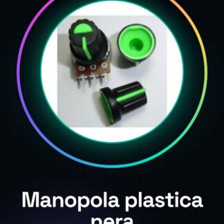 5 pezzi MANOPOLA IN PLASTICA NERA CON PUNTATORE VERDE