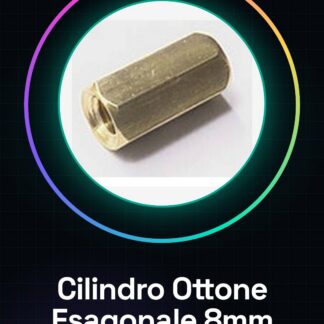 10 Pezzi Cilindro in ottone esagonale da 8 mm - dorato