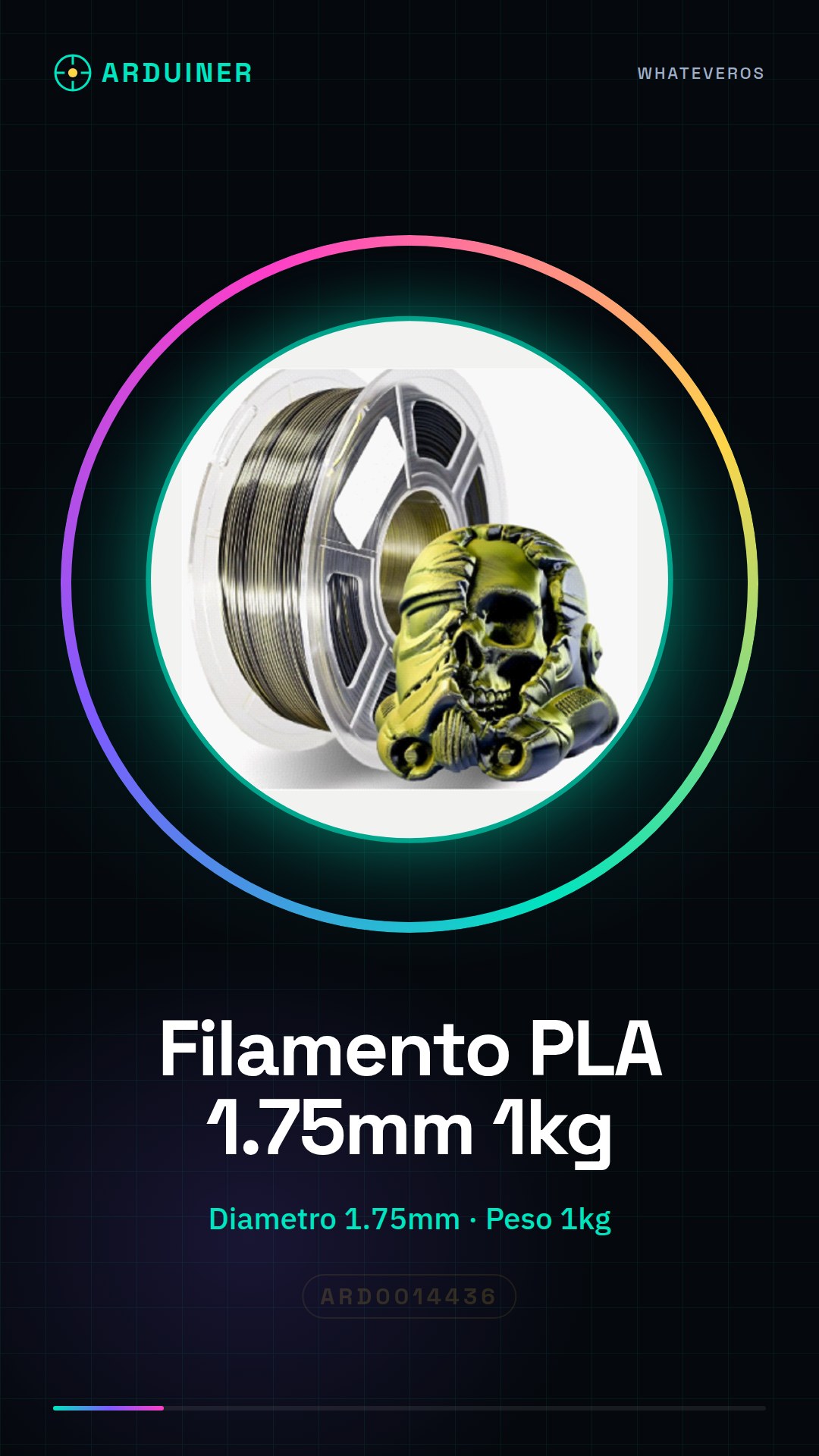 Filamento PLA 1.75mm 1kg – Bicolor Negro/Dorado – Alta Calidad para Impresoras 3D