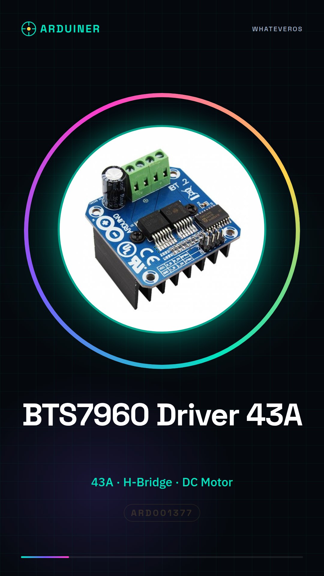 BTS7960 43A Motor Driver H-Bridge Smart Car, Robot, Rover, Arduino