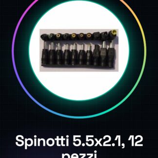 12 pezzi Connettori Spinotti Alimentatore Adattatore 5.5 * 2.1 per notebook