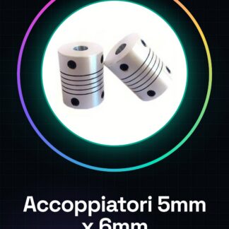 2 Pezzi Mis. 5mm x 6mm Accoppiatori flessibili in Alluminio