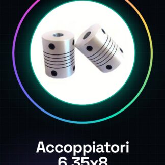 2 Pezzi Mis. 6.35mm x 8mm Accoppiatori flessibili in Alluminio