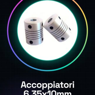 2 Pezzi Mis. 6.35mm x 10mm Accoppiatori flessibili in Alluminio