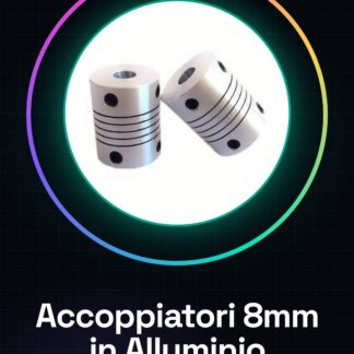 2 Pezzi Mis. 8mm x 8mm Accoppiatori flessibili in Alluminio