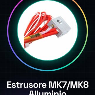 Blocco Estrusore in Alluminio con Cartuccia Riscaldante e Termistore MK7/MK8 per Stampanti 3D