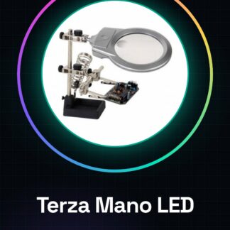 Terza Mano con Lente Ingrandimento con luce LED e portasaldatore