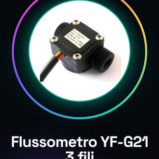 Sensore Flusso d'acqua con Sensore Temperatura Flussometro YF-G21 G1/2 DN15 3 fili