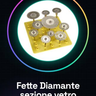10 fette di diamante montate, sezione di vetro