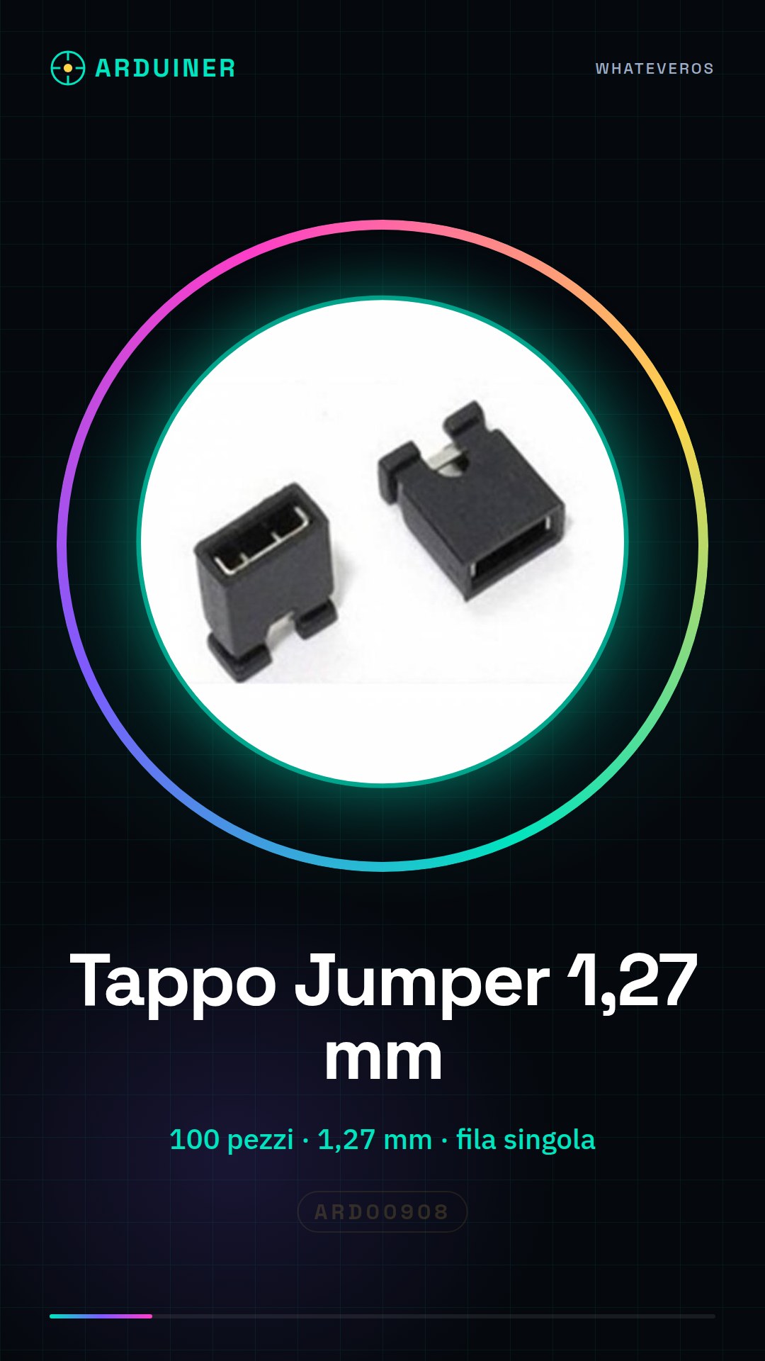 100 Pièces de saut de pont de 1,27 mm avec filetage, court-circuit et connecteurs