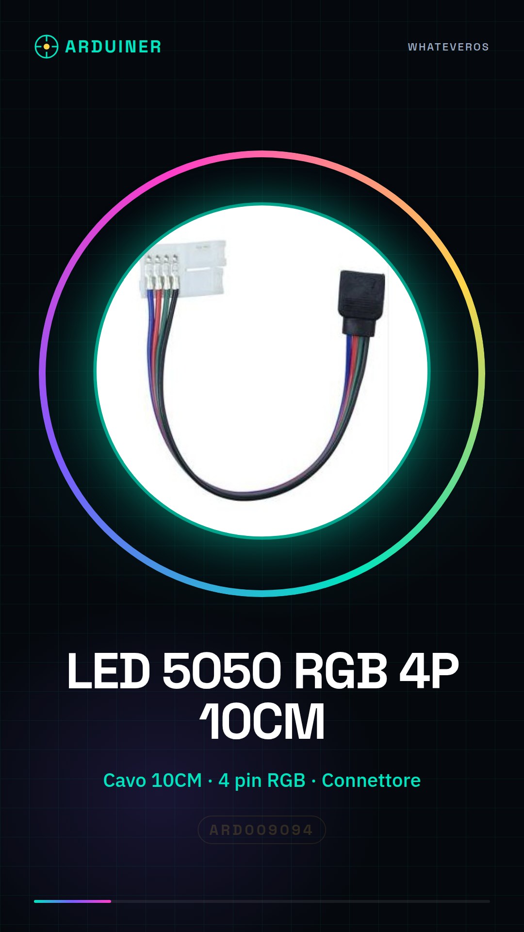 LED 5050 3528 RGB 4P 10CM Connector Cable