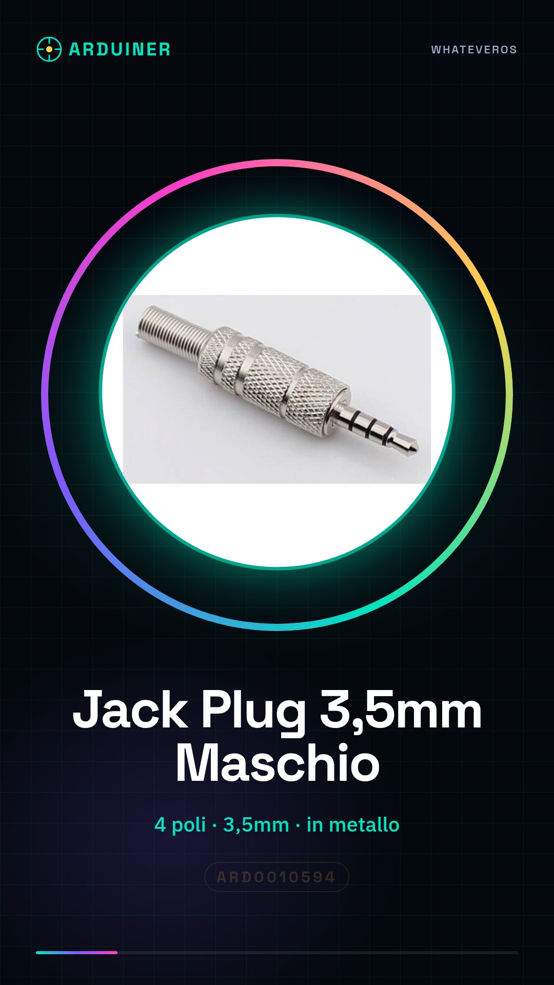 3.5mm Stereo Male Metal Jack Plug 4-Pin Audio Connector for Wired Headphones AUX