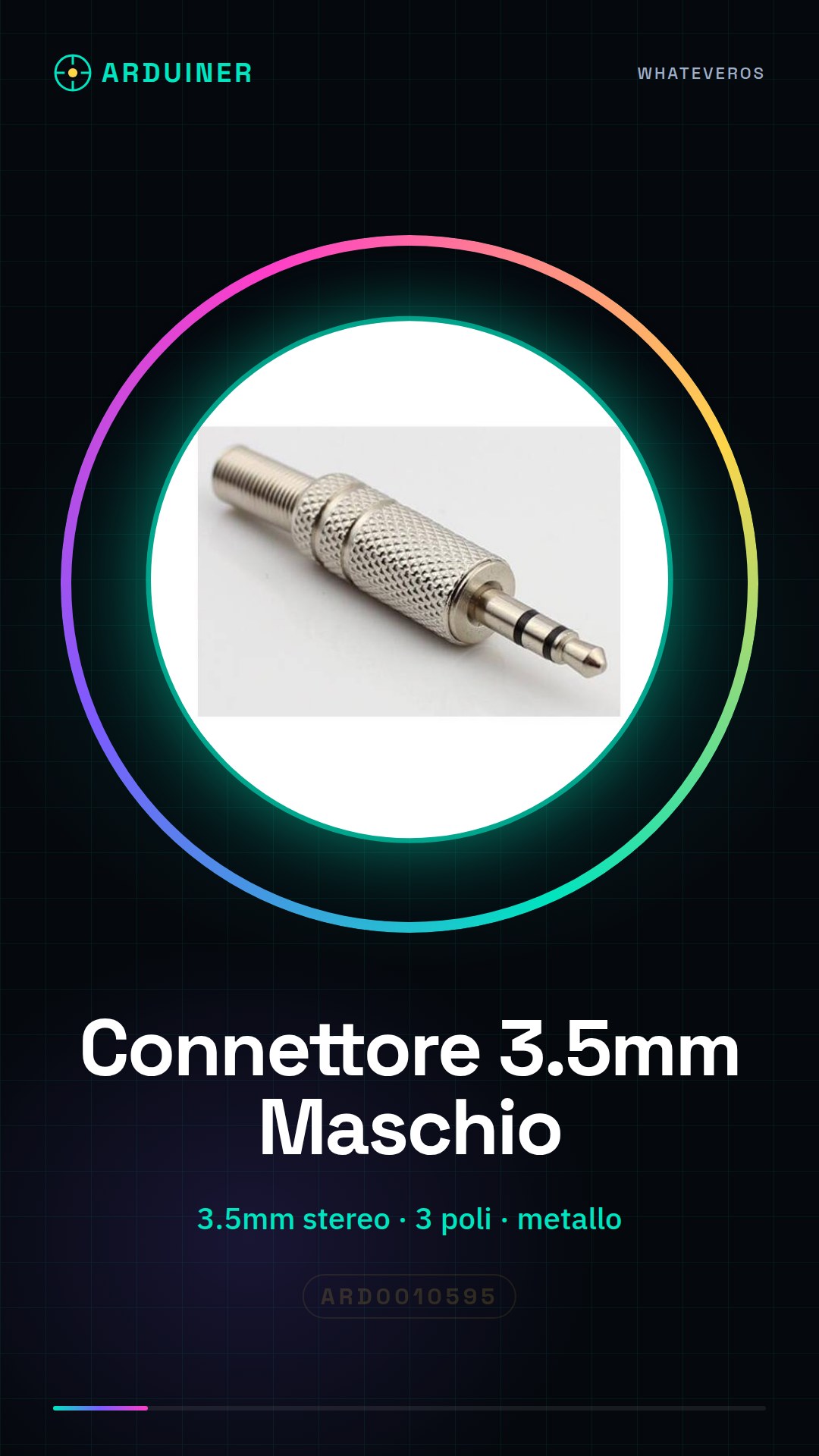 3.5mm Stereo Male Metal Jack Plug 3-Pin Audio Connector for Headphones or AUX Cable