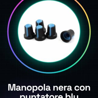 5 pezzi MANOPOLA IN PLASTICA NERA CON PUNTATORE BLU