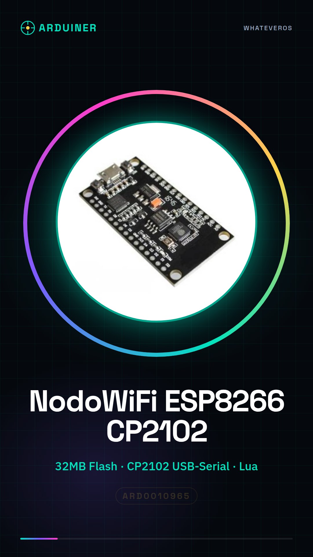 Modulo Wifi NODEMCU ESP8266 con CP2102 (Convertitore Usb a Seriale)