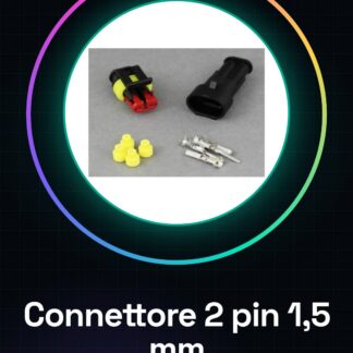 2 Pezzi Connettore per cavo elettrico a 2 pin, impermeabile, terminali da 1,5 mm, cablaggio a chiusura rapida, termorestringente, per auto, moto, camion