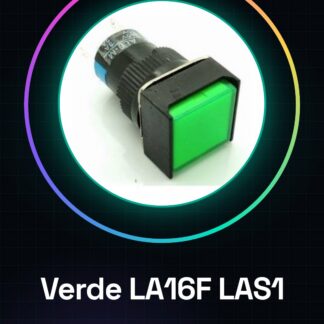 Verde LA16F LAS1 - AF - 11-11 dsquare con lampada bottonePulsante 16 mm VERDE 24VOLT DC