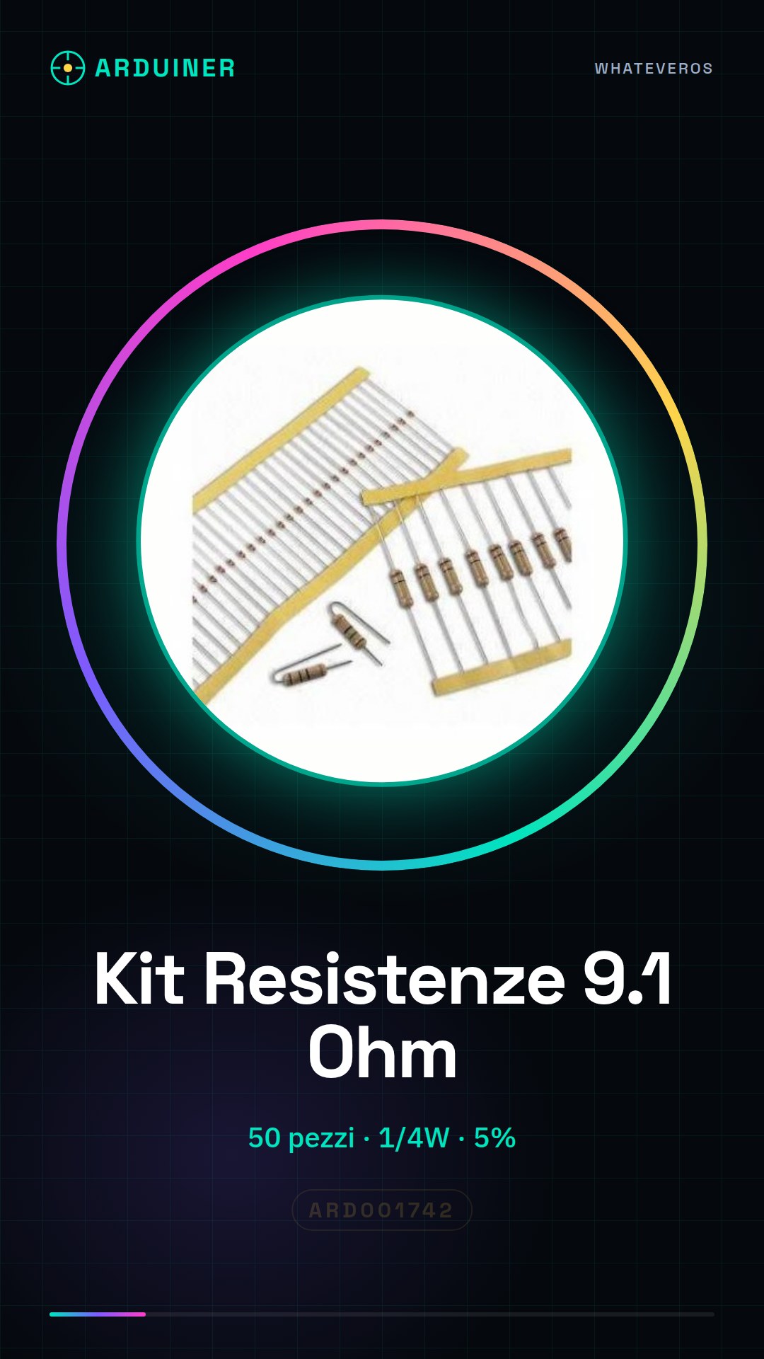 Kit de résistances 9.1 Ohm 1/4W 5% – 50 pièces