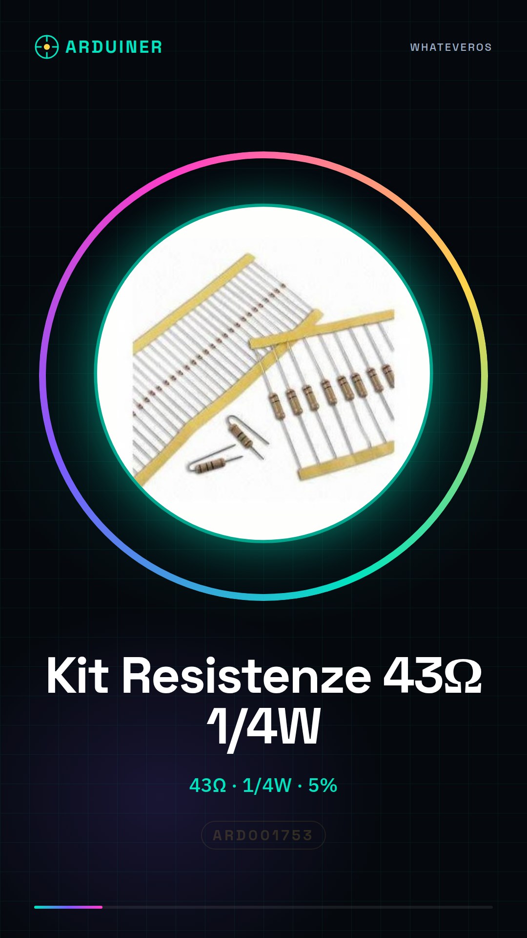 43 Ohm 1/4W 5% Resistors Kit - 50 Pieces