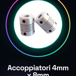 2 Pezzi Mis. 4mm x 8mm Accoppiatori flessibili in Alluminio