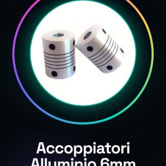 2 Pezzi Mis. 6mm x 6.35mm Accoppiatori flessibili in Alluminio