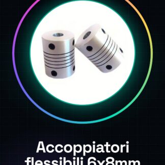 2 Pezzi Mis. 6mm x 8mm Accoppiatori flessibili in Alluminio