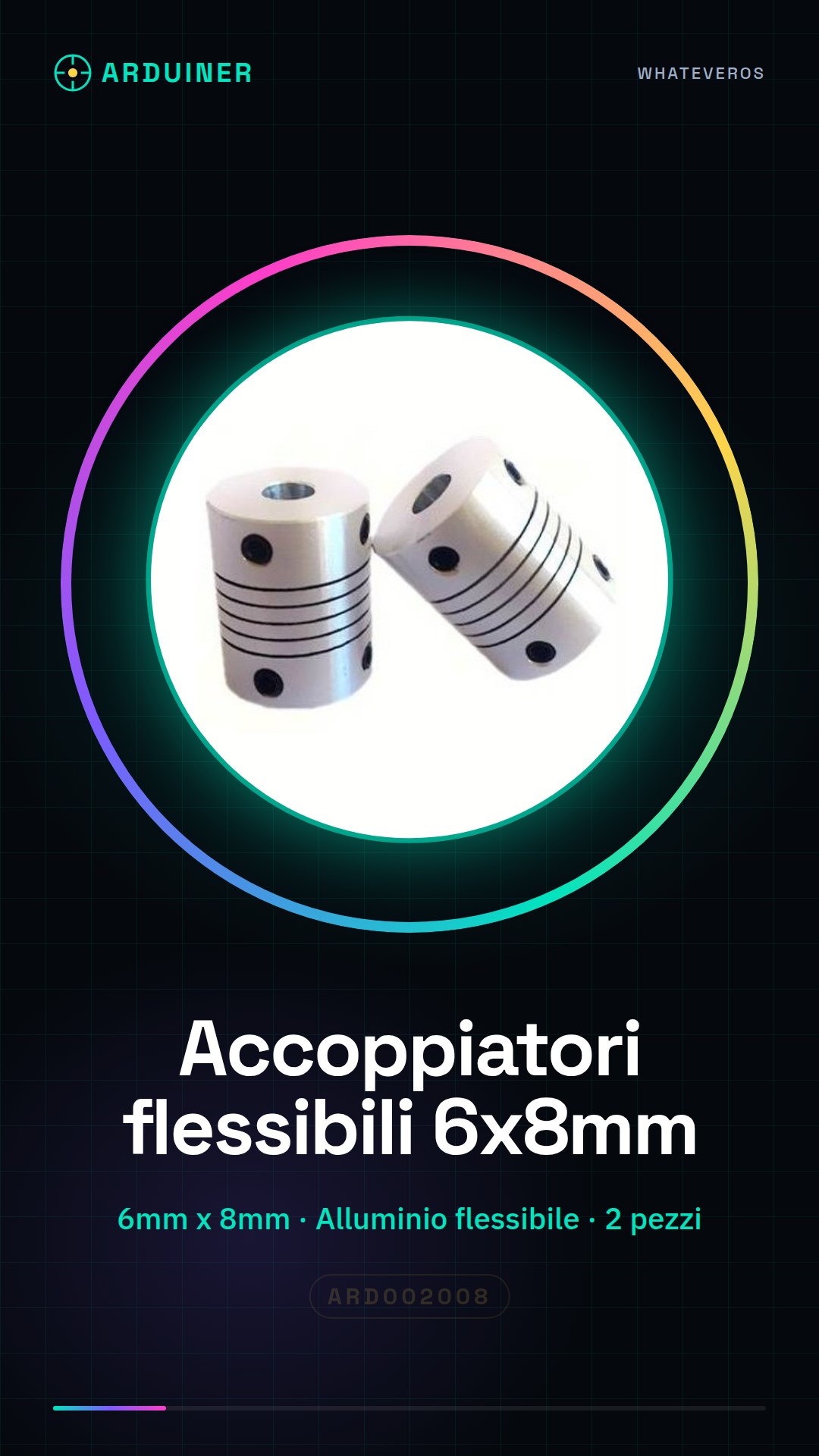 2 Pièces Éléments de Connexion Flexibles en Aluminium 6mm x 8mm